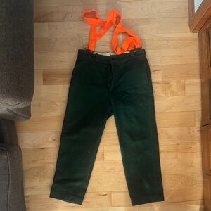 Johnson Woolen Mills Spruce Pants with Vibrant Suspenders